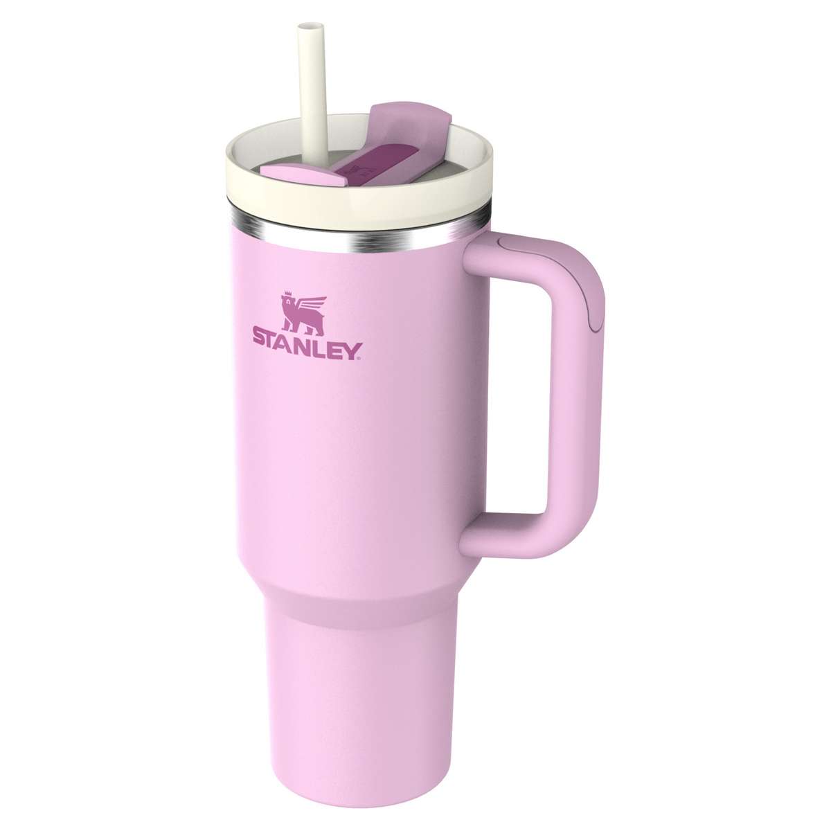 Stanley Quencher H2.0 FlowState Handled Tumbler Θερμός Ανοξείδωτο BPA Free 1.18lt Cherry Blossom